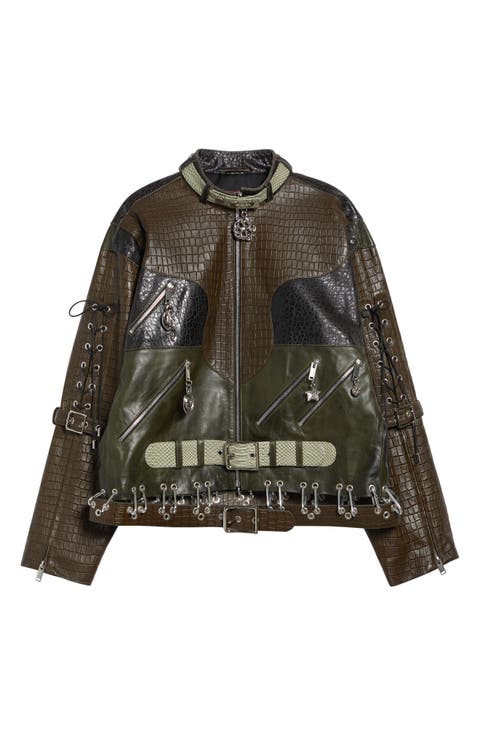 Inversion Lace-Up Leather Jacket