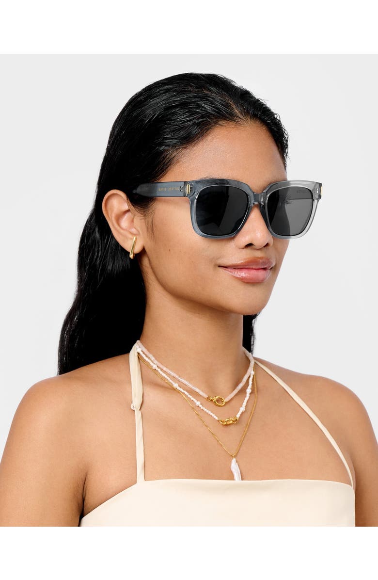 Katie Loxton Roma Sunglasses in Blue Transparent, Alternate, color, Blue