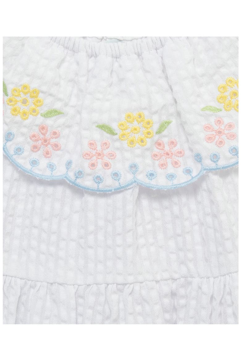 Floral Border Print Sundress & Bloomers, Alternate, color, WHITE