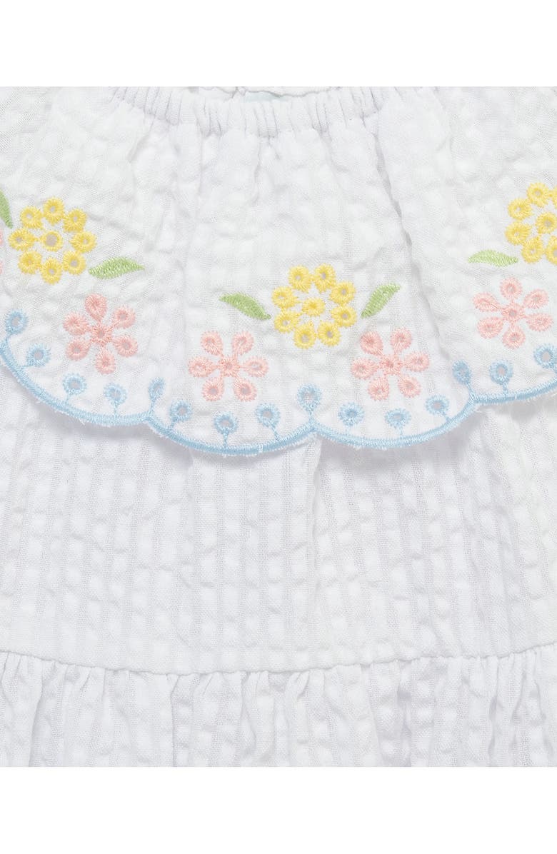 Little Me Floral Border Print Sundress & Bloomers, Alternate, color, White