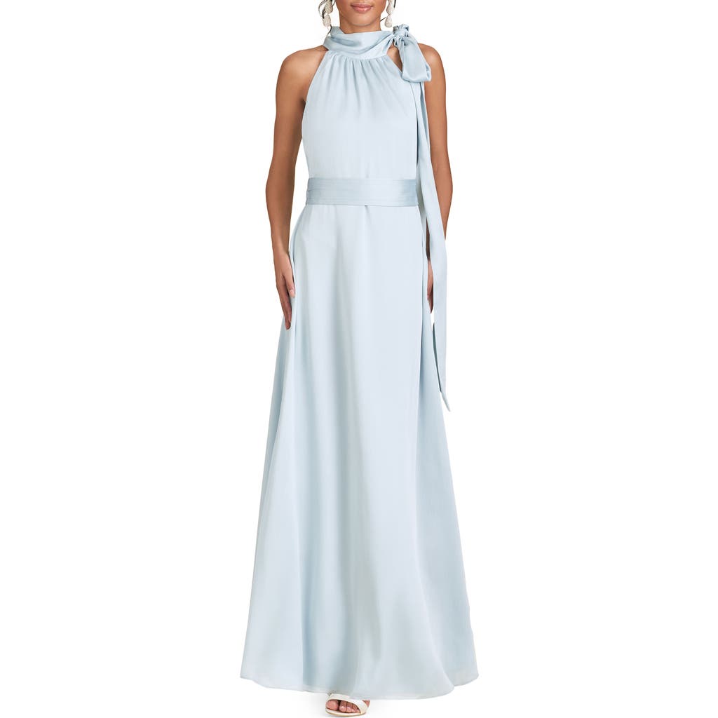 Sachin & Babi Kayla Halter Gown In Ice Blue