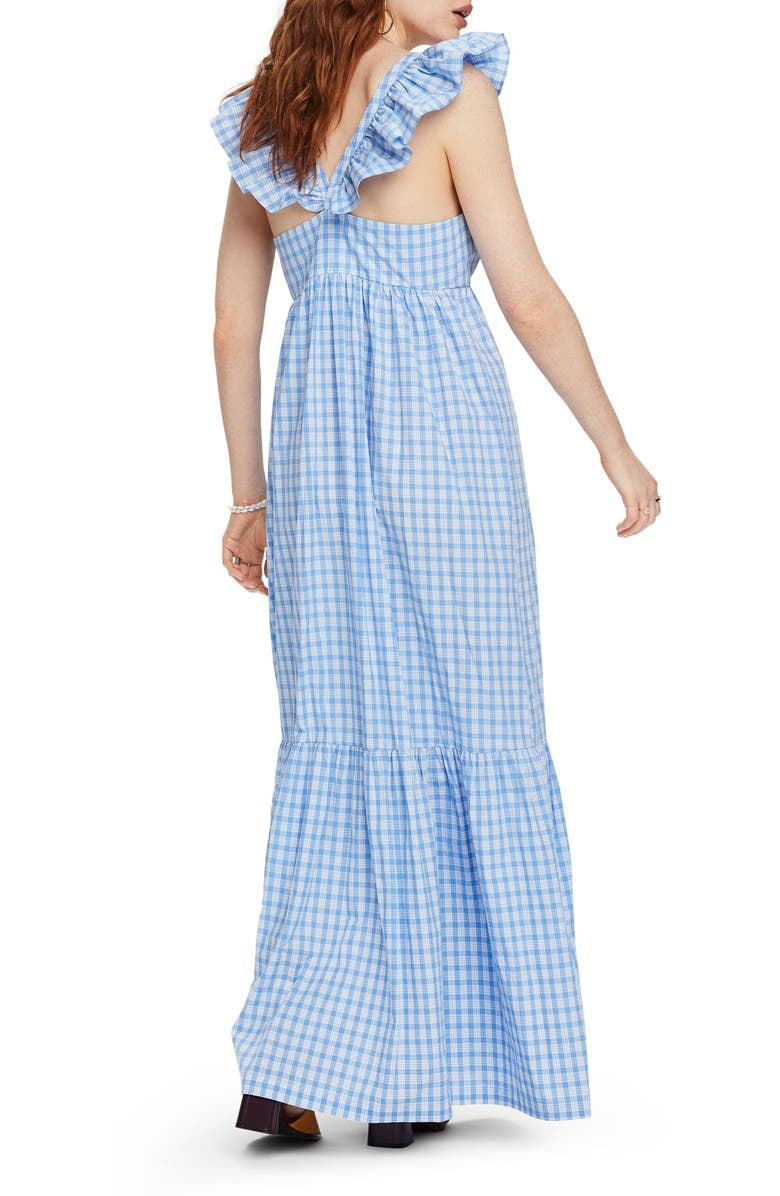 Scotch & Soda Ruffle Trim Stripe Maxi Dress, Alternate, color,