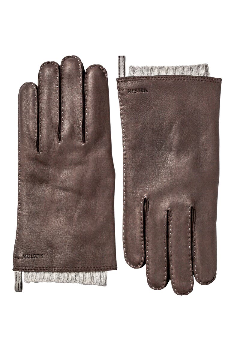Tony Deerksin Leather Gloves, Main, color, DARK BROWN