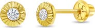 In Season Jewelry 14k Radiant Setting Cubic Zirconia Earrings