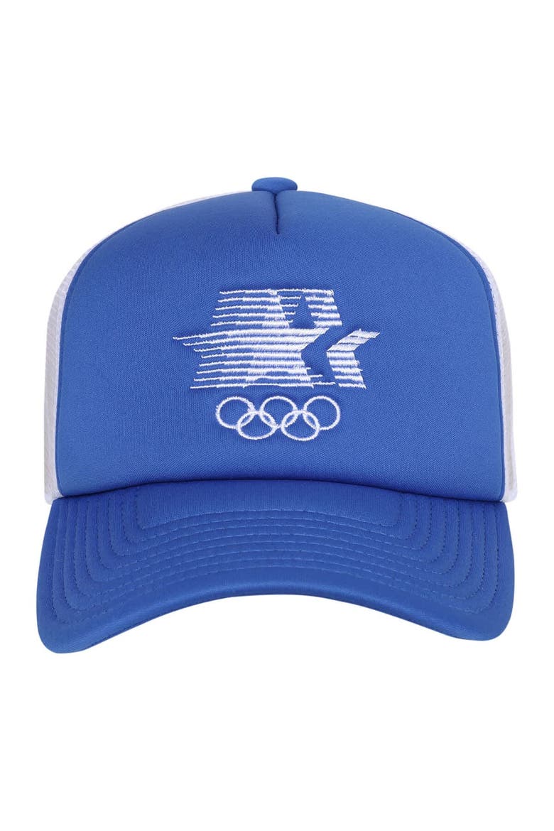 Men's Outerstuff  Royal Los Angeles 1984 Olympic Games Stars & Rings Foam Front Trucker Adjustable Hat, Alternate, color, Royal