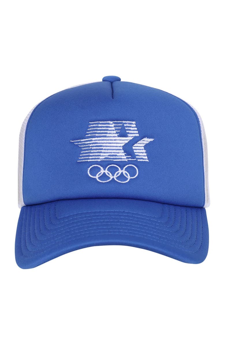 Outerstuff Men's Outerstuff  Royal Los Angeles 1984 Olympic Games Stars & Rings Foam Front Trucker Adjustable Hat, Alternate, color, Royal
