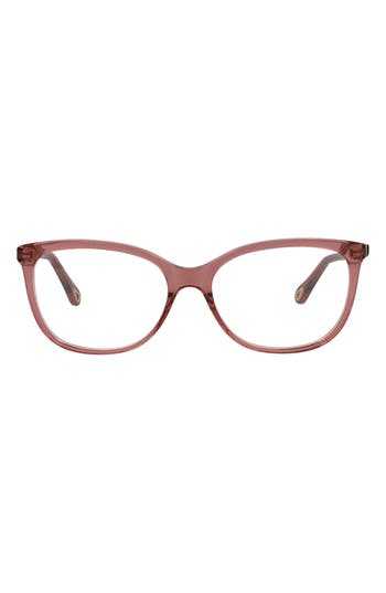 Chloé Core 52mm Optical Glasses In Pink Pink Transparent