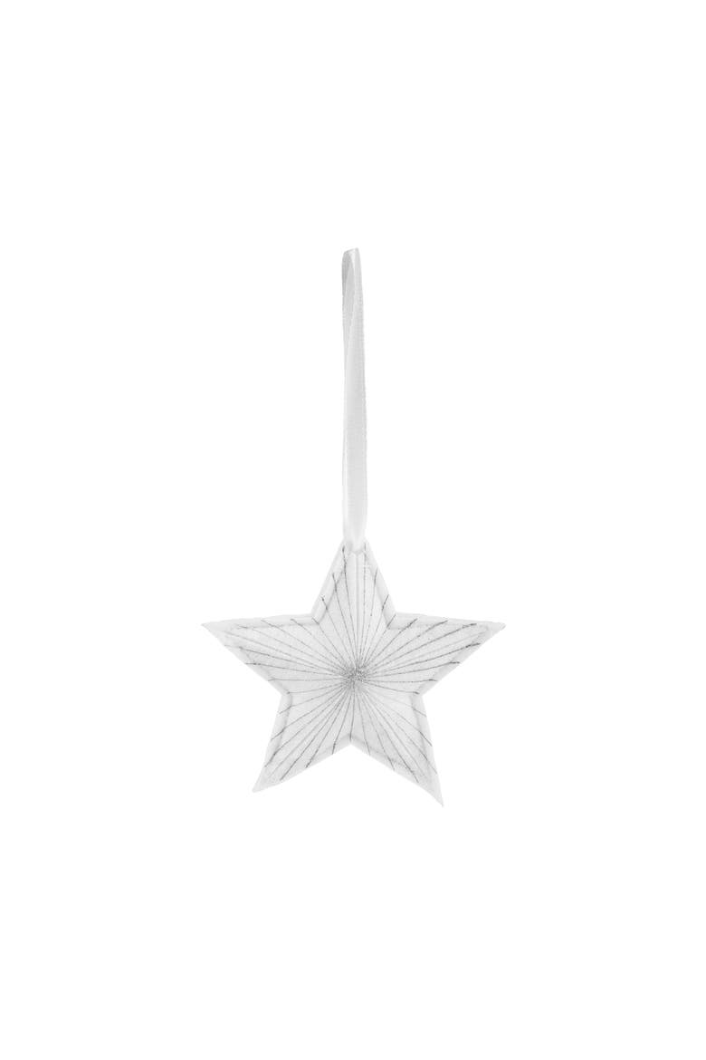 White Star Felt Ornament Set of 6, Main, color, White