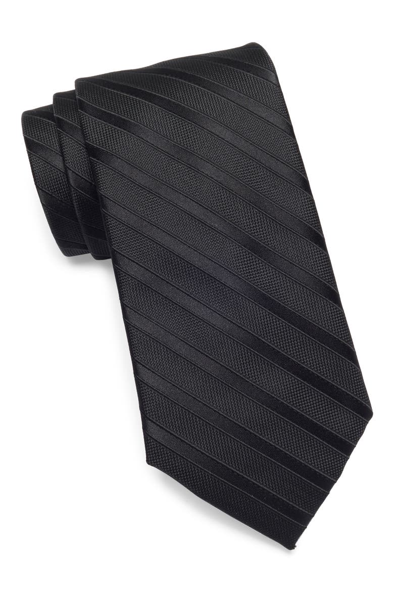 Bertaud Stripe Tie, Main, color, BLACK