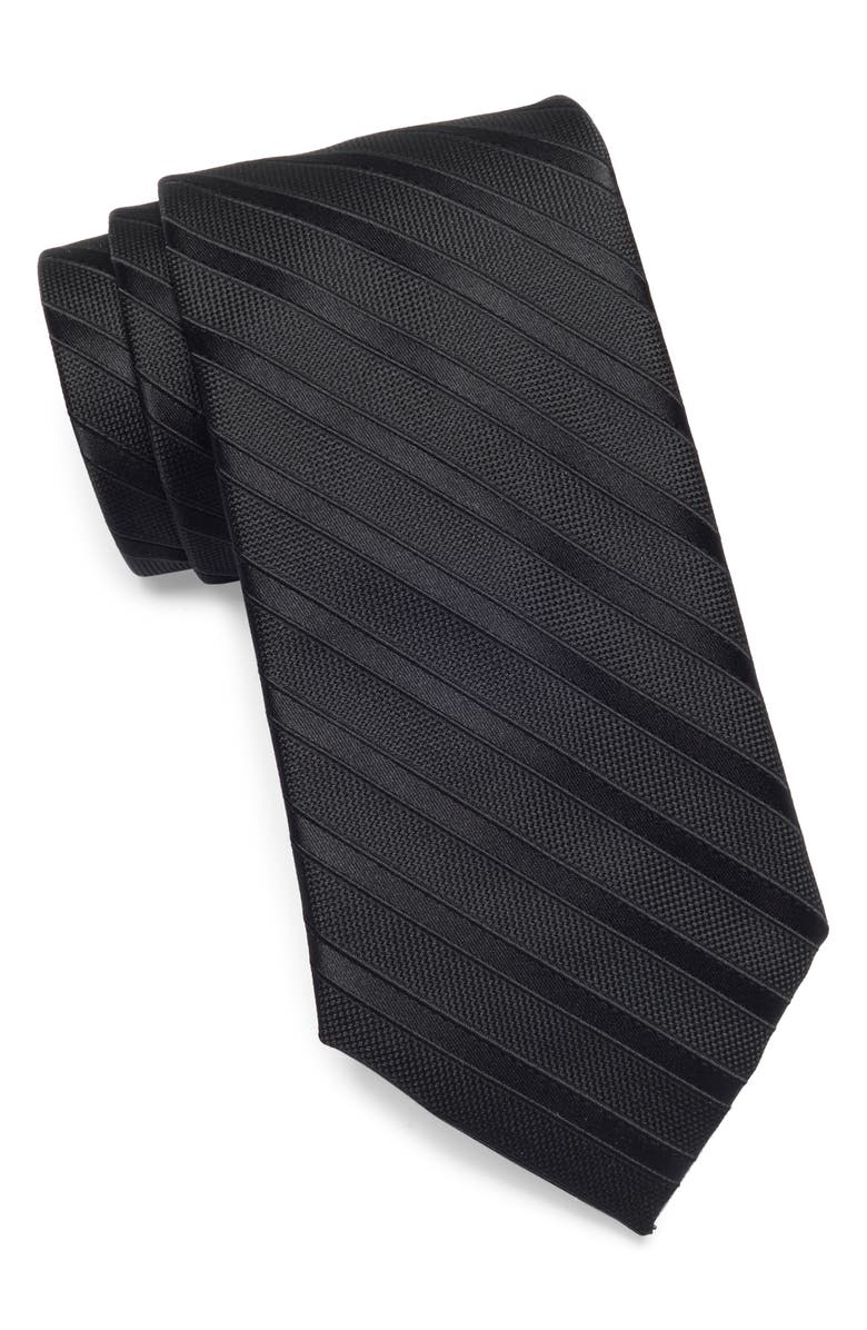 Michael Kors Bertaud Stripe Tie, Main, color, Black