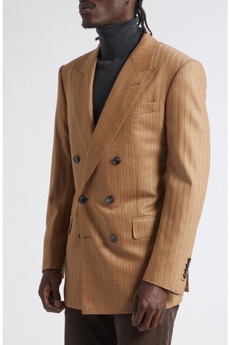 Subtle Saxony Herringbone Stripe Sportcoat, Alternate, color, EBF CAMEL