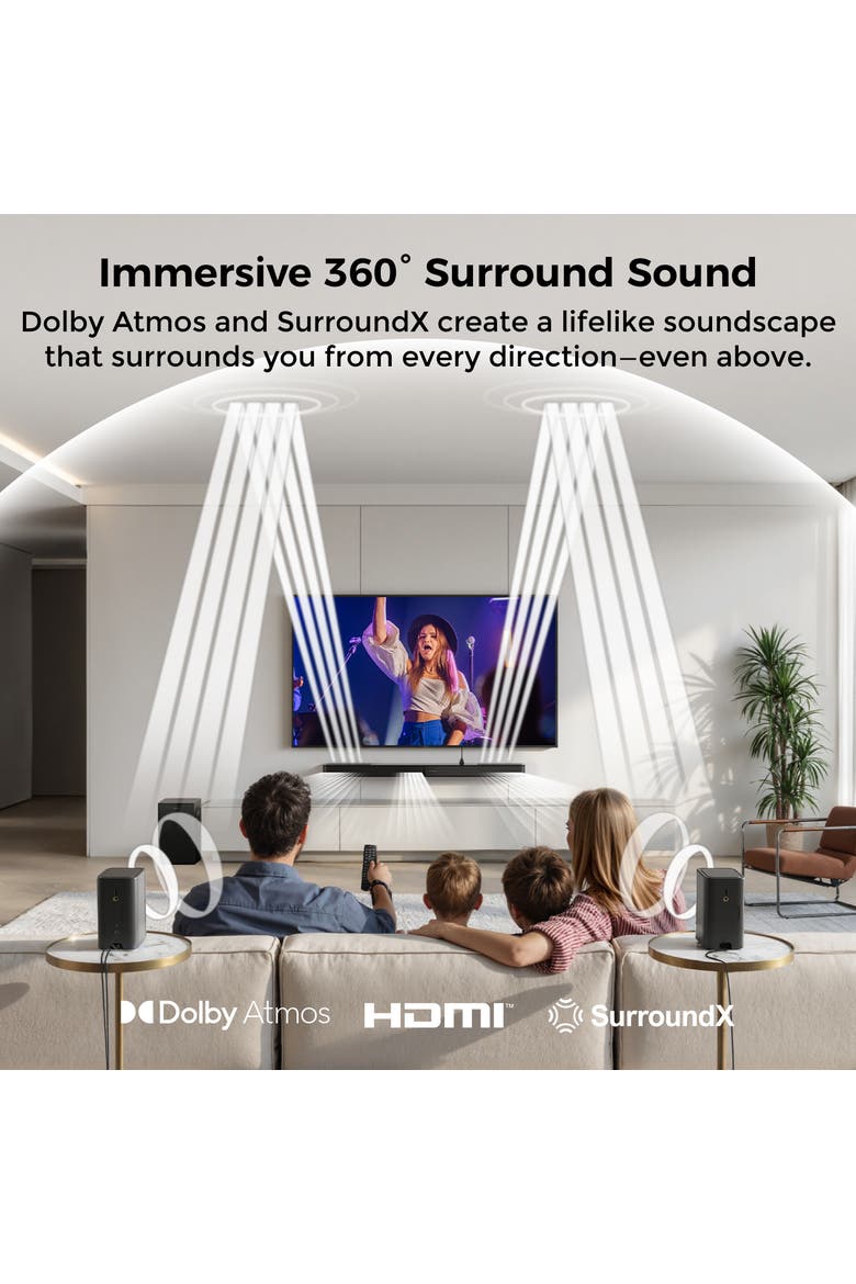 Skywave F40 Boom 5.1.2ch Sound Bar with Dolby Atmos, Alternate, color, Black