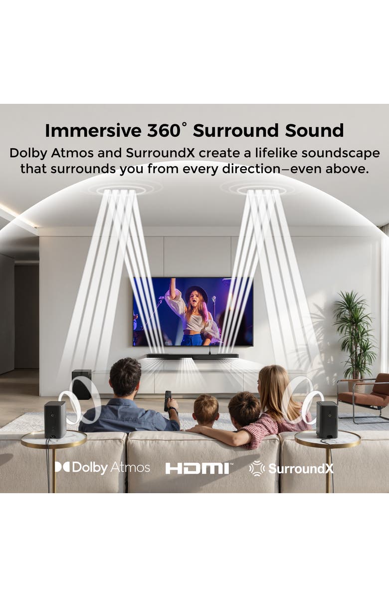 Ultimea Skywave F40 Boom 5.1.2ch Sound Bar with Dolby Atmos, Alternate, color, Black