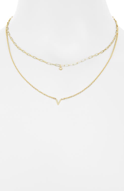 Meshmerise Diamond Initial Charm Necklace In Gold