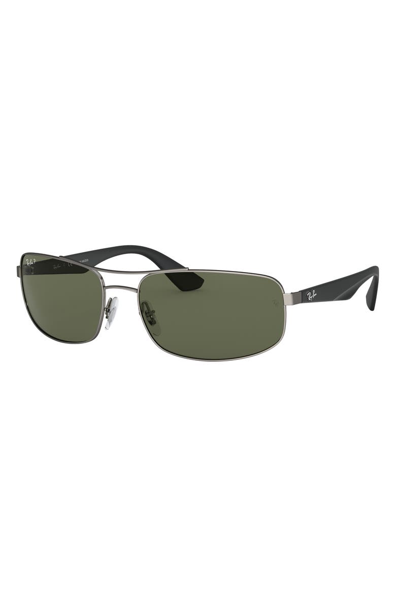 Ray-Ban 61mm Polarized Rectangular Sunglasses, Alternate, color, 