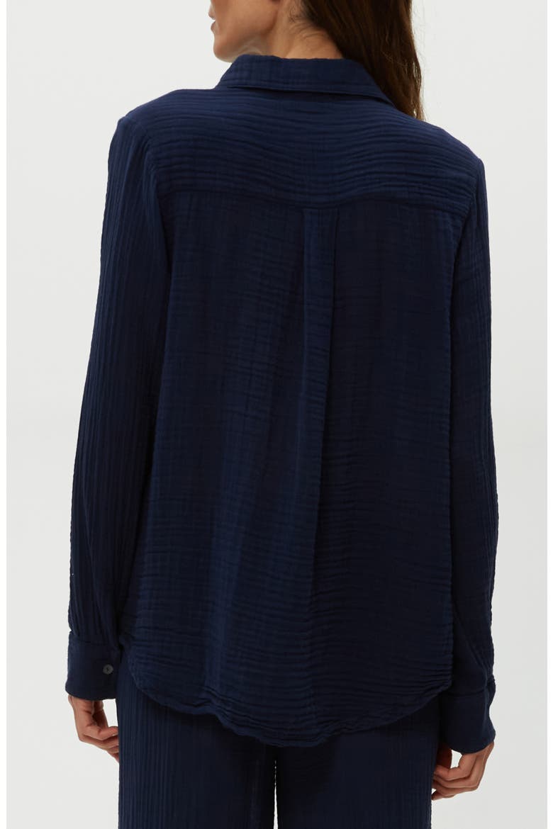 Ernie Cotton Gauze Button-Up Shirt, Alternate, color, NOCTURNAL