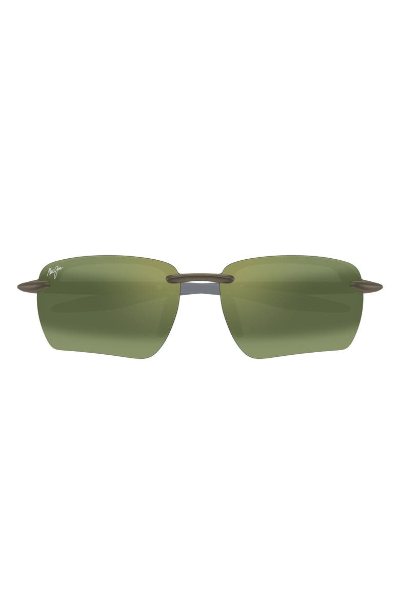 Maui Jim Ho’okipa Ultra G 65mm Oversize PolarizedPlus2<sup>®</sup> Rectangular Sunglasses, Main, color, Grey