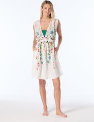 Vince Camuto Plunge Cover Up Dress Swim
