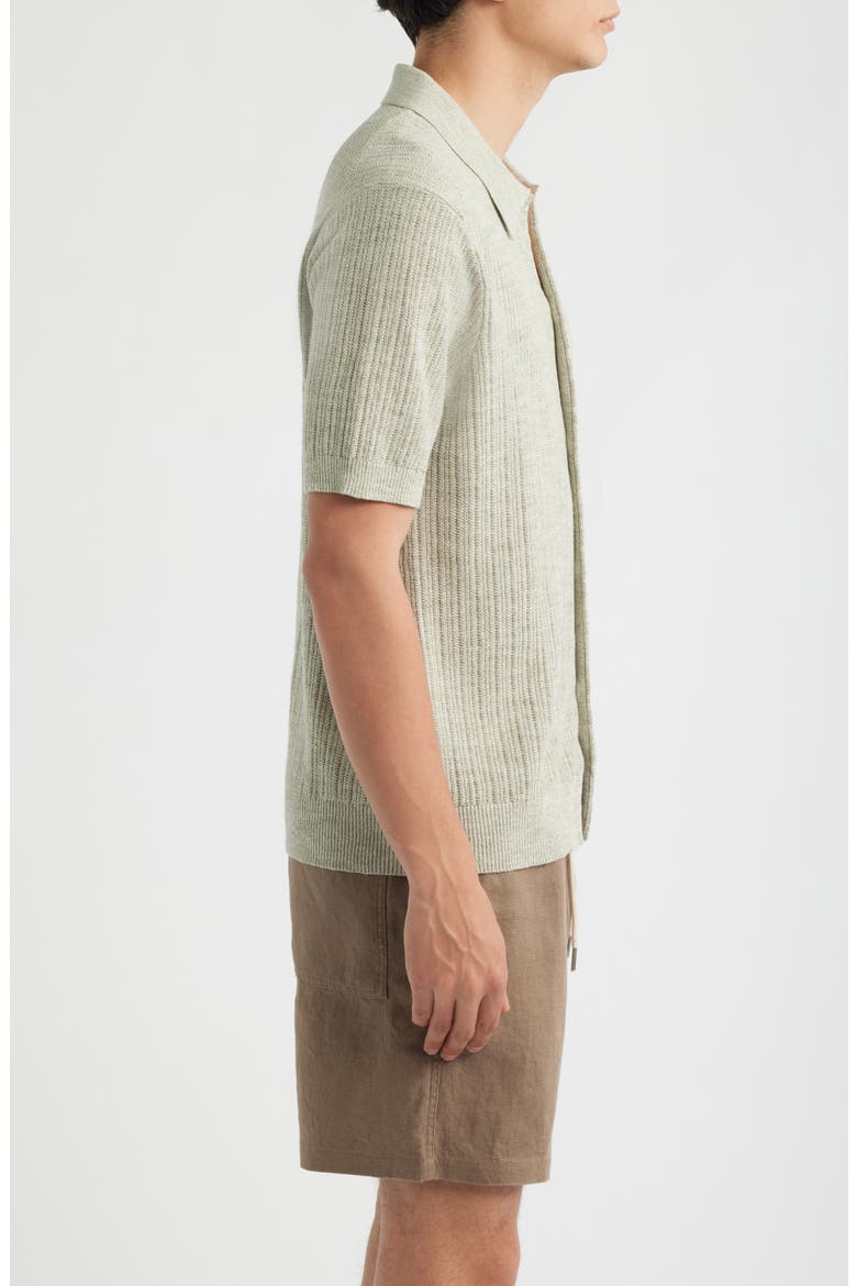 Nolan 6695 Organic Cotton Polo Cardigan, Alternate, color, SAGE MOULINE