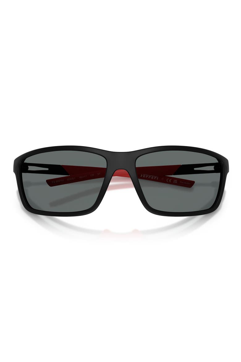 65mm Oversize Polarized Pillow Sunglasses, Alternate, color, MATTE BLACK / POLAR GREY
