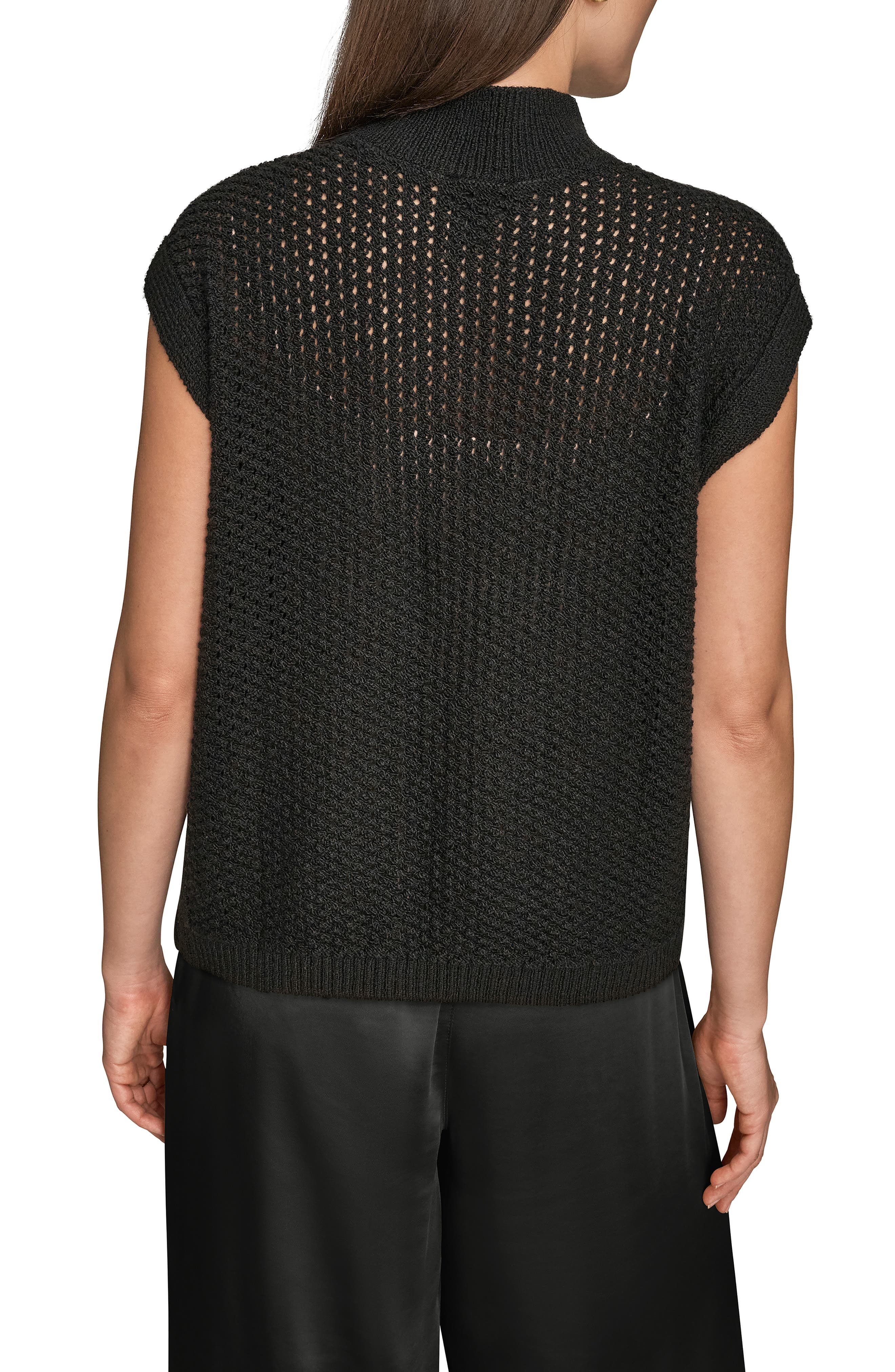 Open Stitch Cap Sleeve Sweater - image 2