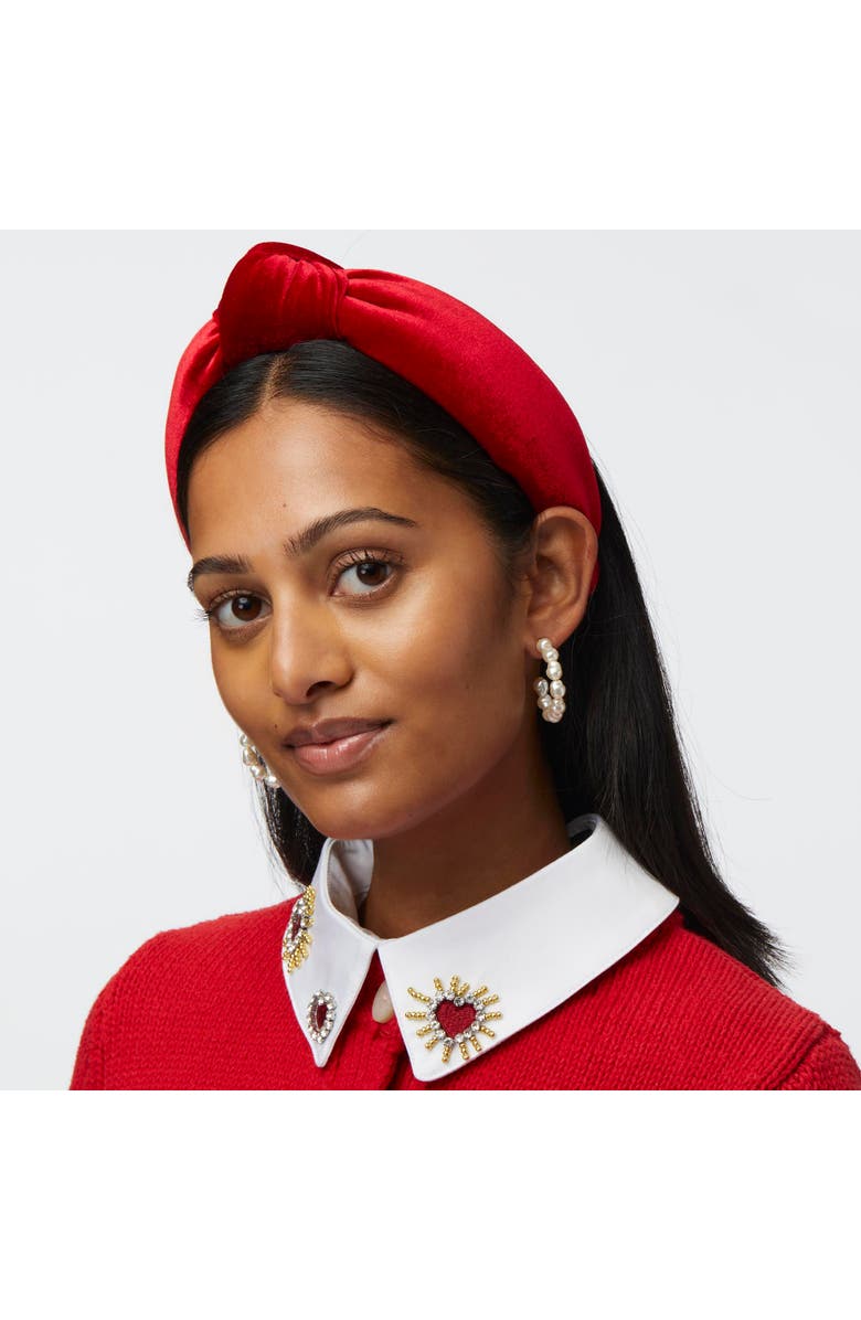 Lele Sadoughi Red Velvet Knotted Headband, Alternate, color, Red 600