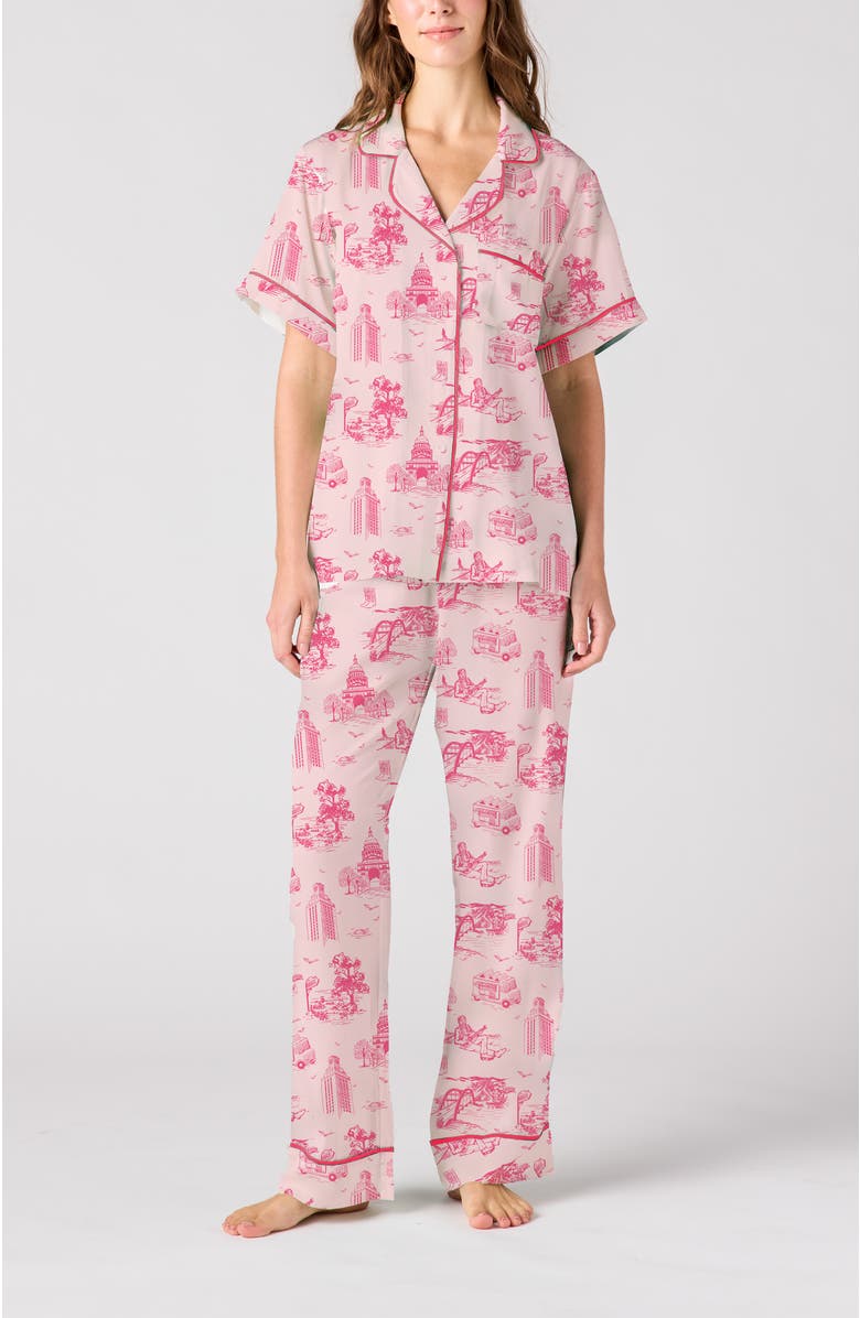 Katie Kime Austin Toile Pants Set, Main, color, Pink