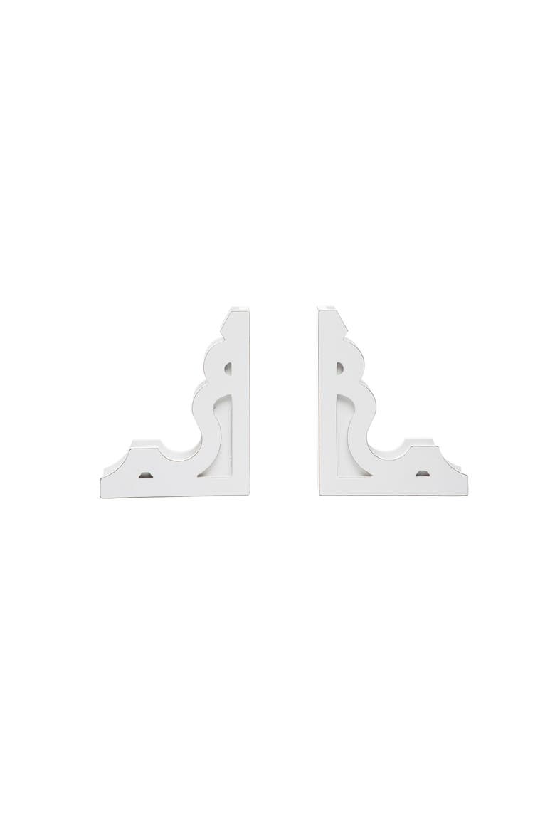 Set of 2 Wood Corbel Bookends - Foreside Home & Garden, Alternate, color, White