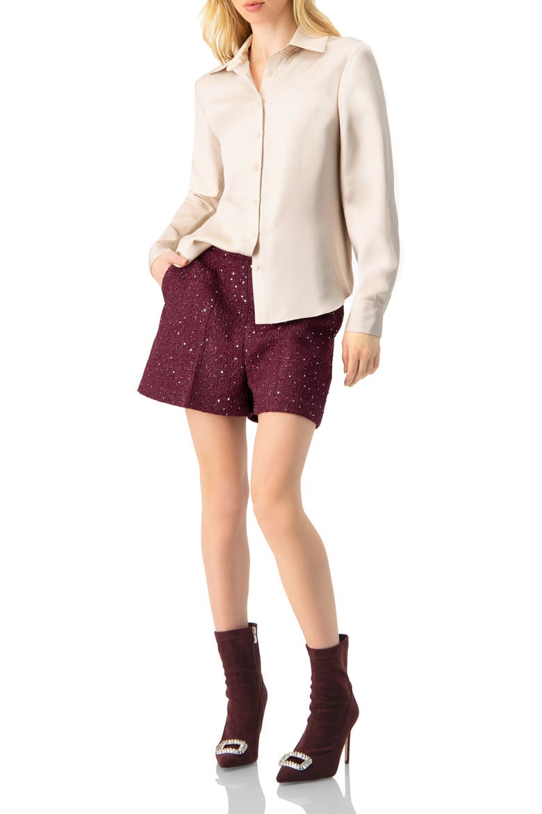 Tailored Shorts with Pockets, Alternate, color, Wine