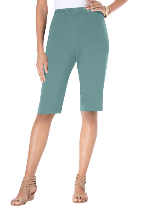 Plus Size Soft Knit Pull On Bermuda Short