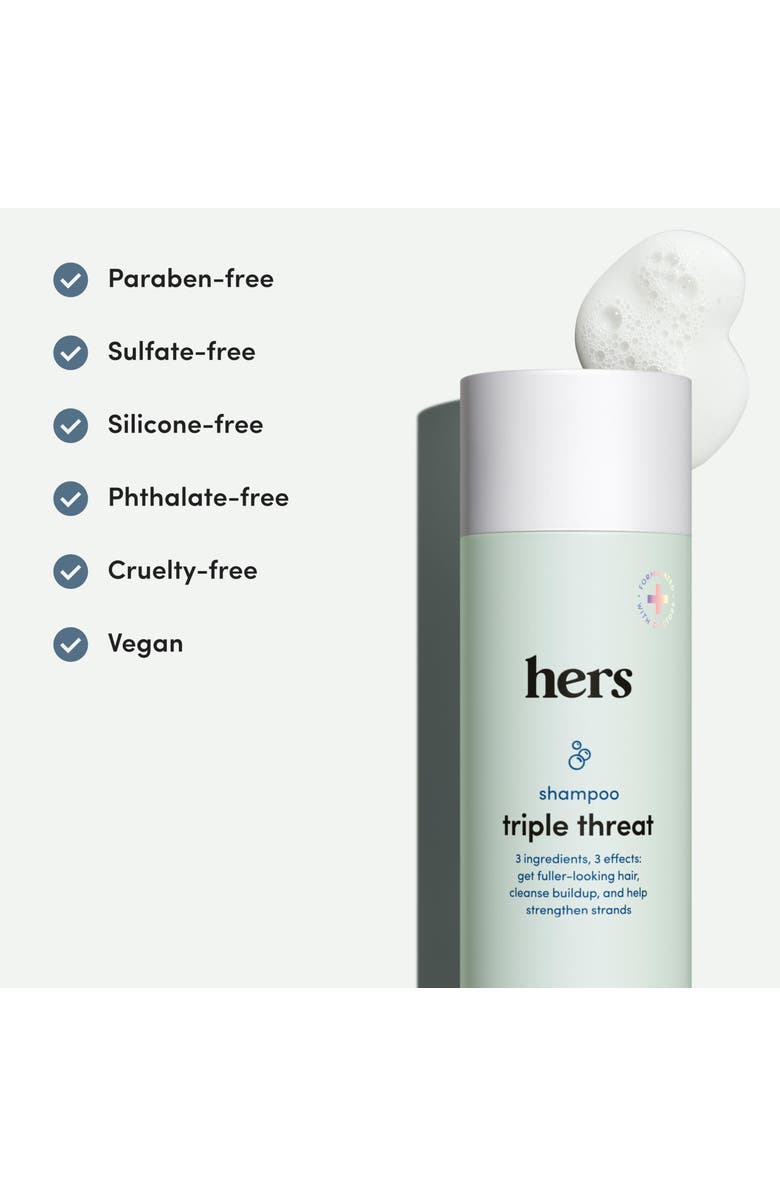 HIMS & HERS Triple Threat Thickening Shampoo Strengthening, Volumizing, Biotin Enriched Formula, Alternate, color, Blue-Green