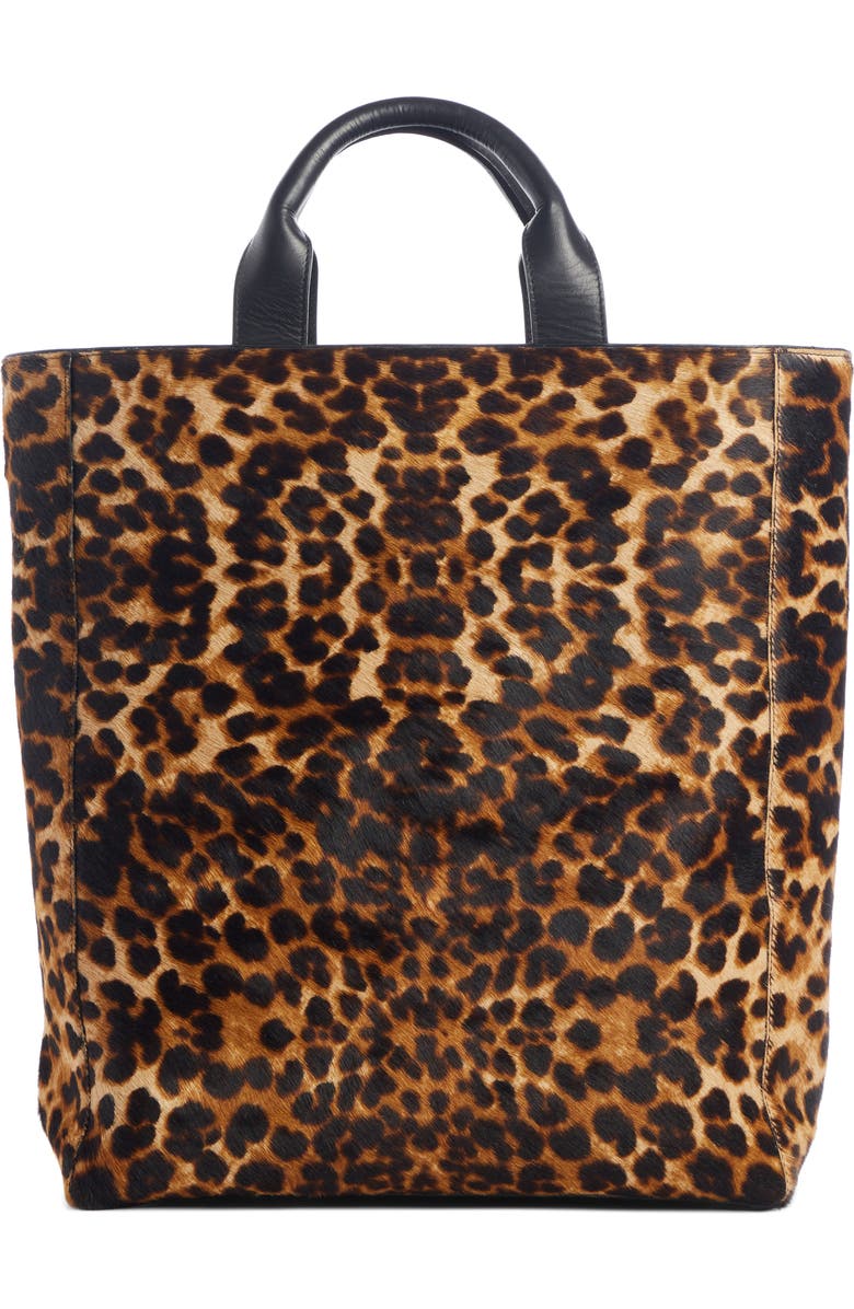 Dries Van Noten Leopard Print Genuine Calf Hair Tote, Main, color,