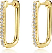 Lafonn Pavé Simulated Diamond Rectangular Hoop Earrings