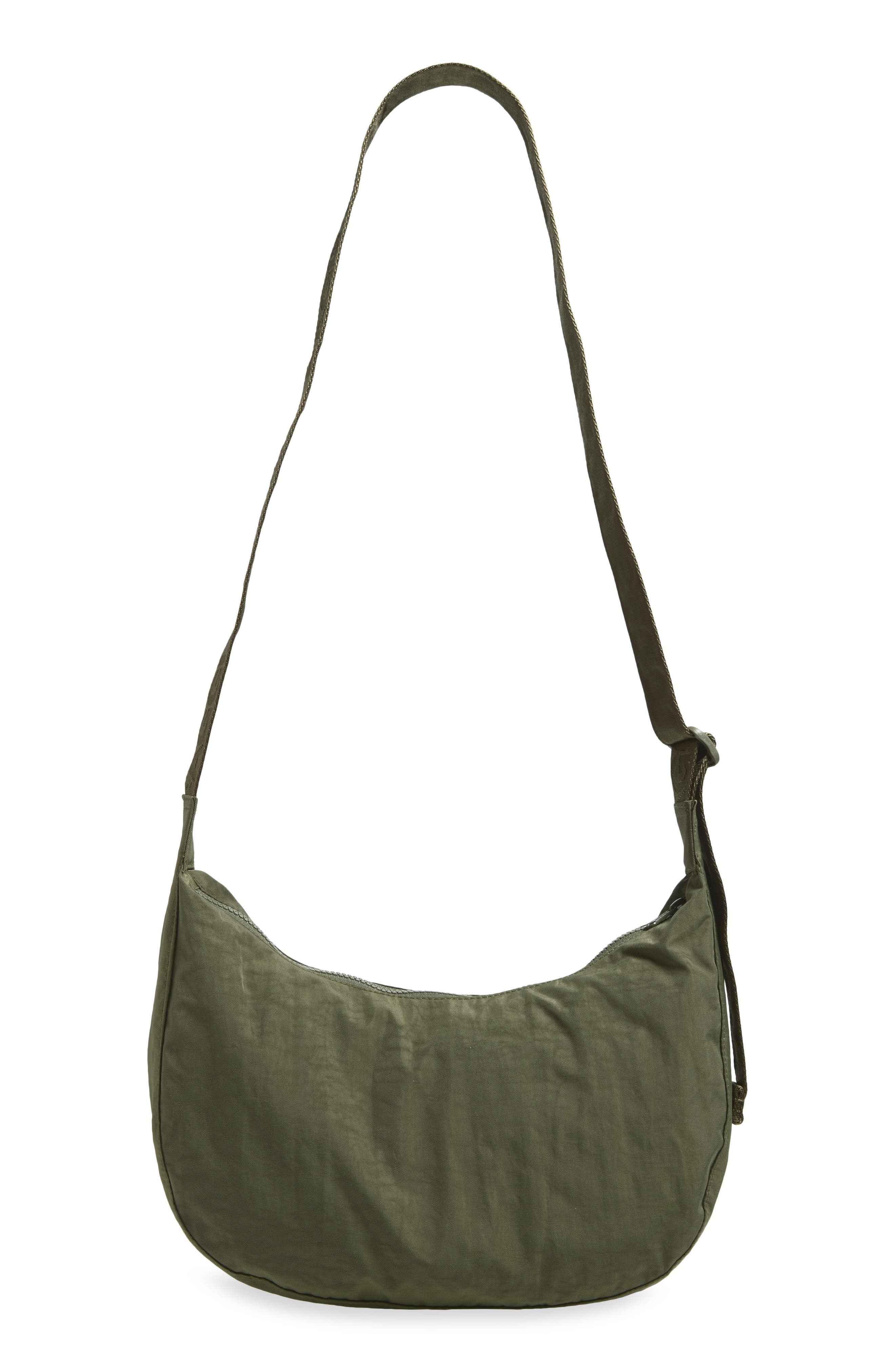 Medium Crescent Recycled Nylon Crossbody Bag, Alternate, color, CAPER