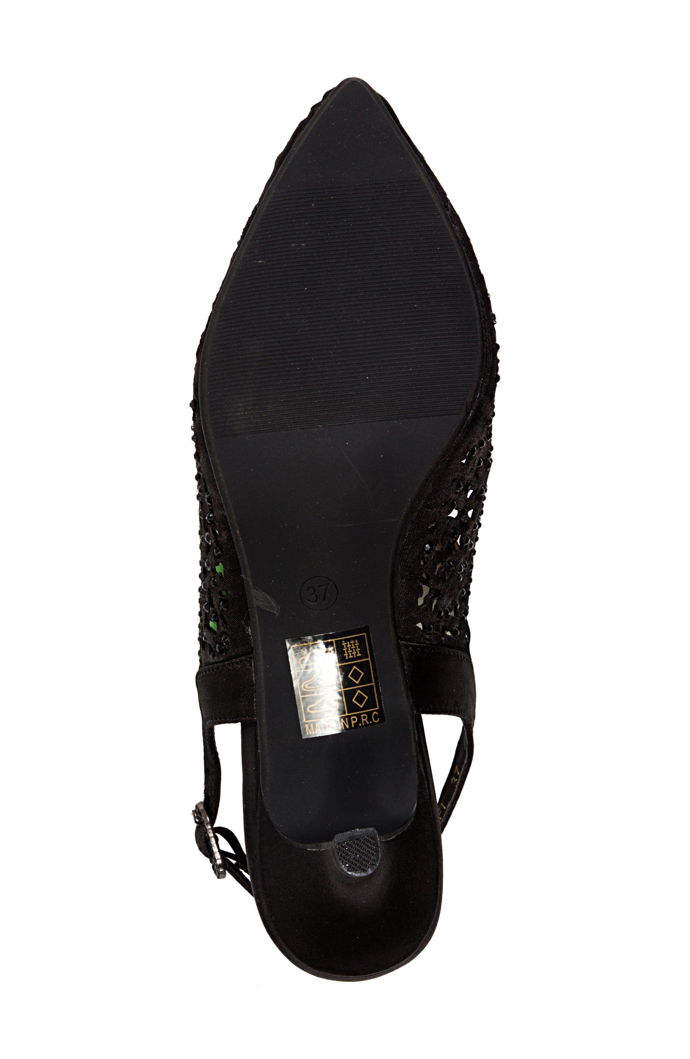 LADY COUTURE Rhinestone Laser Cut Slingback Pump, Alternate, color, Black