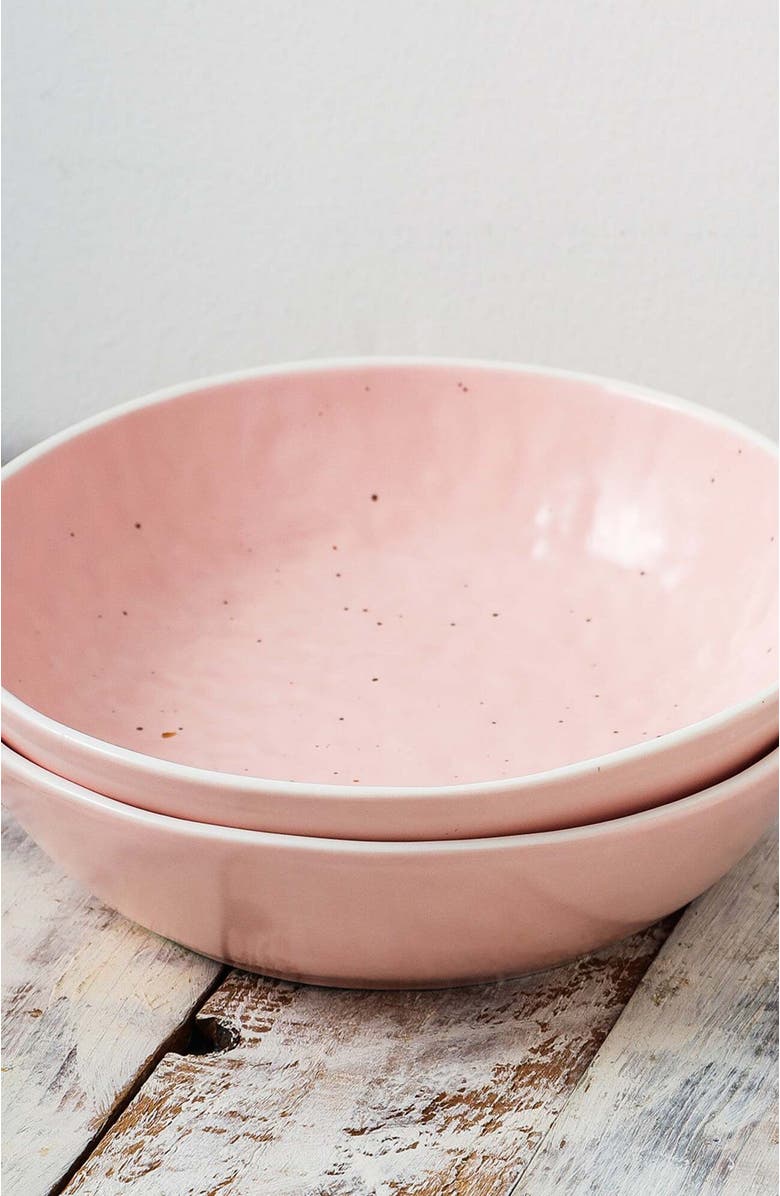 Stone Lain Elena Stoneware 4-Piece Bowl Set, Alternate, color, Pink