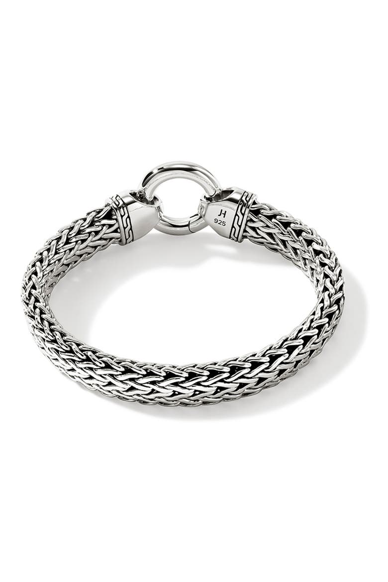 Flat Chain Bracelet, Alternate, color, SILVER