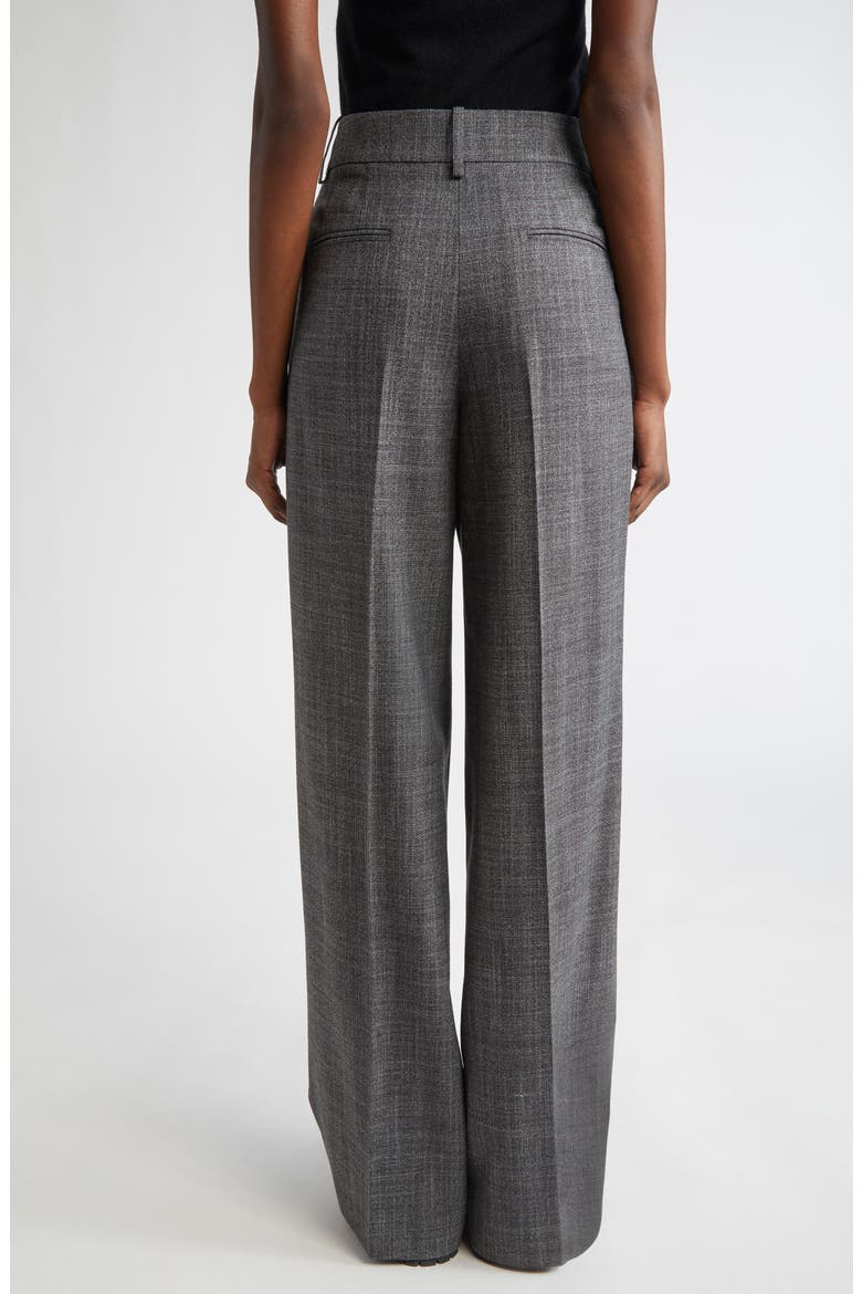 Pleated Slouch Wool & Silk Trousers, Alternate, color, GRAPHITE MULTI