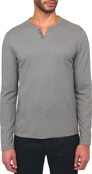 W.R.K Lucerine Navy Waffle Cotton & Modal Henley