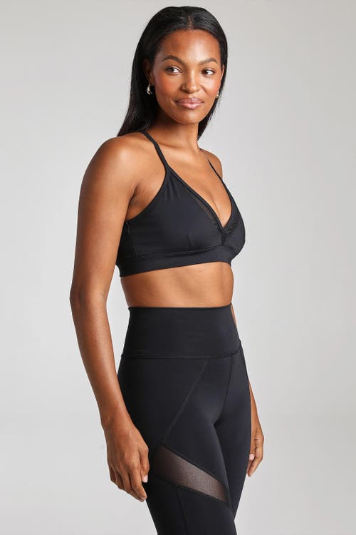 Shop Losano V Neck Mesh Panel Bra In Black