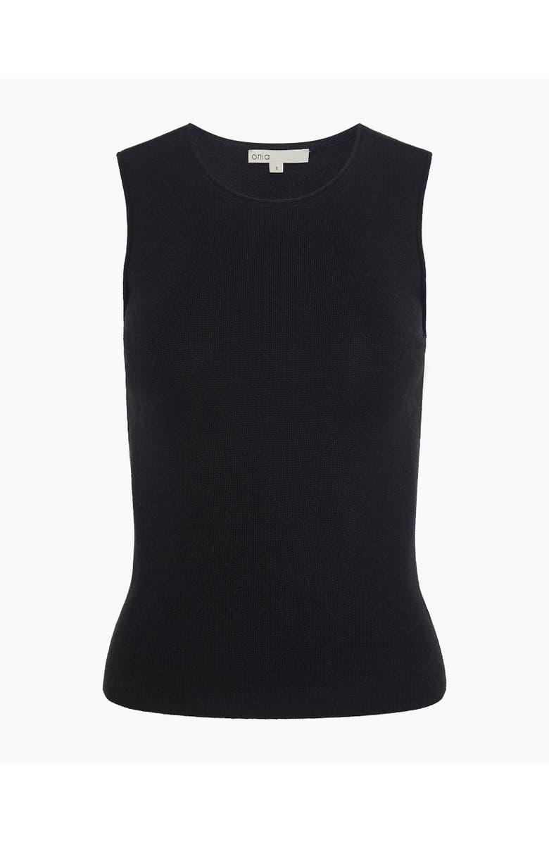 Onia Fitted Micro Rib Tank, Alternate, color, Black