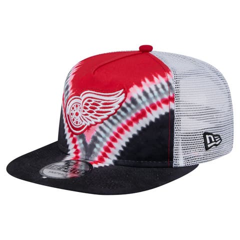 Men's New Era  Black/Red Detroit Red Wings Throwback V-Dye Adjustable Golfer Hat
