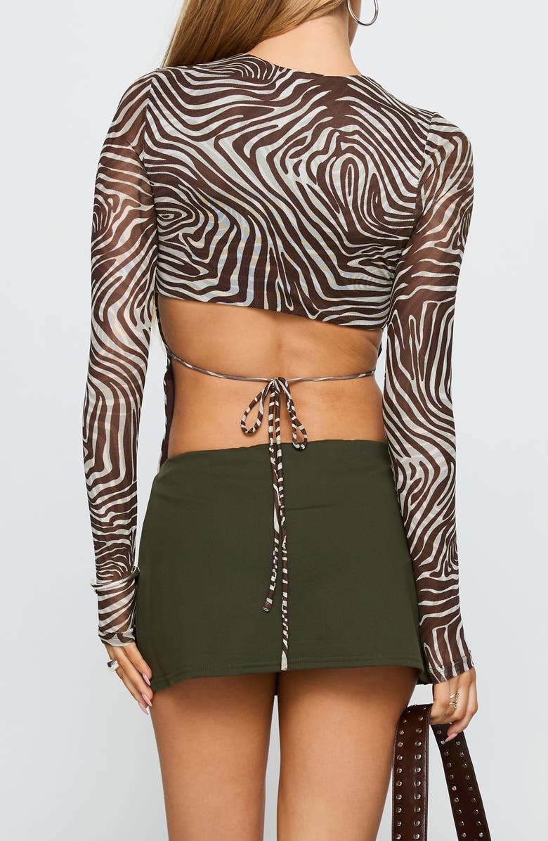 Princess Polly For the Thrill Faux Wrap Skort, Alternate, color, Green