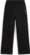 Polo Ralph Lauren Kids' Metallic Cable Knit Cotton Wide Leg Sweater Pants