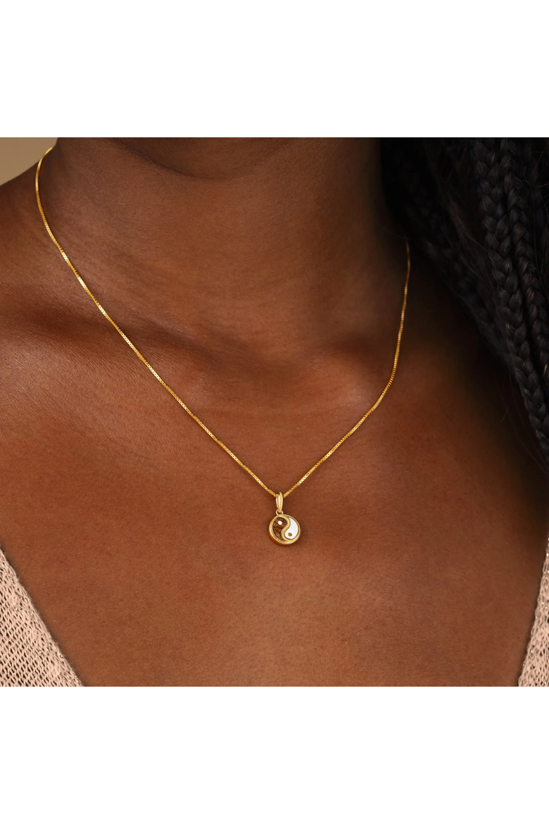 Women's Yin Yang Harmony Gold Plated Pendant Necklace - Dual Essence, Alternate, color, Gold