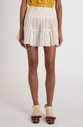 Valentino Garavani Tiered Daisy Eyelet Cotton Miniskirt