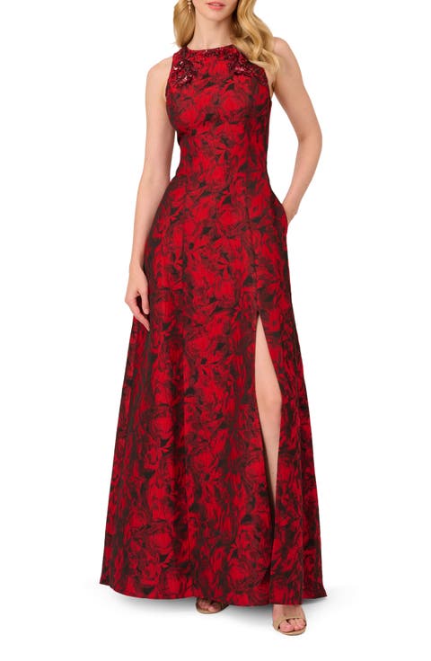 Beaded Jacquard Ballgown