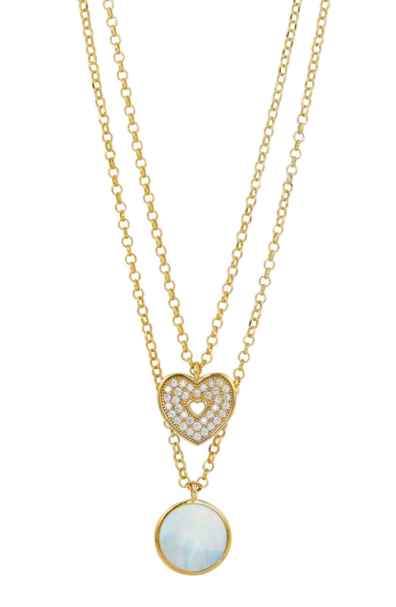 SAVVY CIE JEWELS Layered Pendant Chain Necklace, Main, color, Yellow