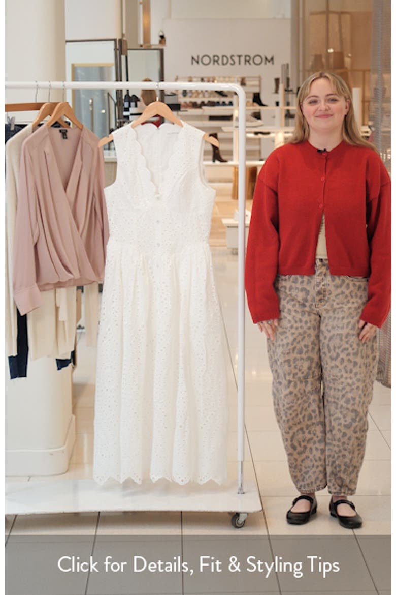 Broderie Anglaise Cotton Midi Dress video