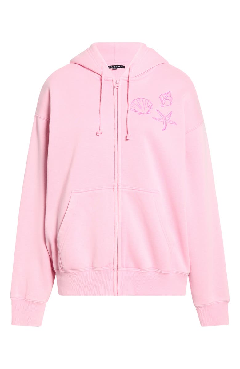 PacSun Seashell Front Zip Hoodie, Main, color, Pink